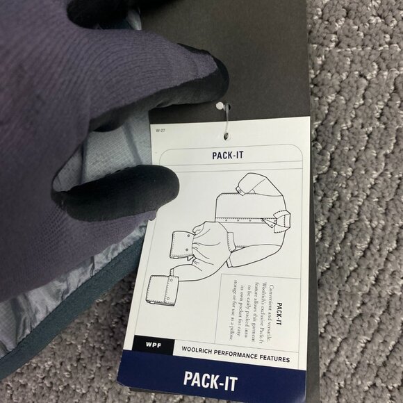 NWT Woolrich Pack It Vest Windbreaker Packable Men's Large Gray Hiking running - Picture 7 of 13